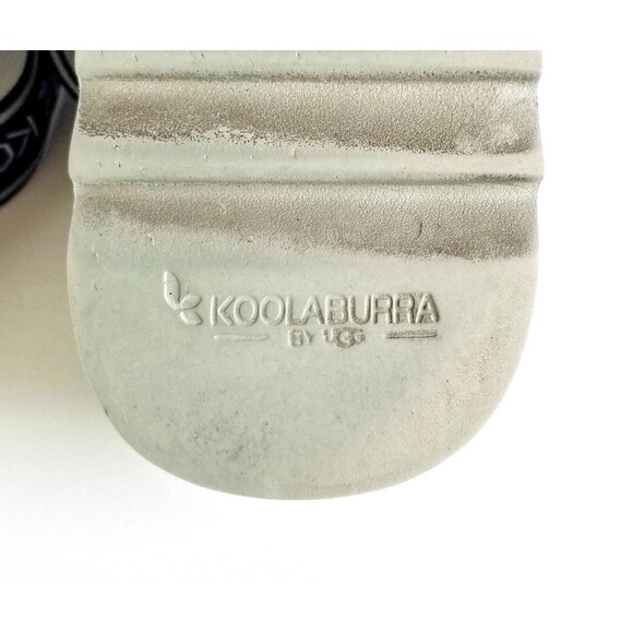 UGG Fluff Yeah Slide Black Slipper Sandal Sz 7 38 Sheepskin Fur Gray Soles - Picture 13 of 14